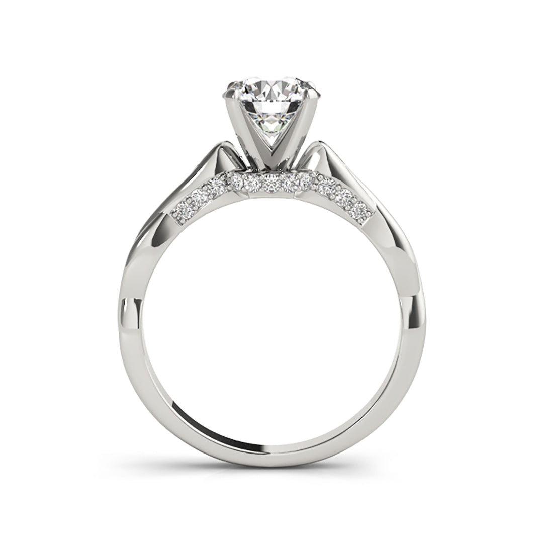 Round Brilliant Cut Diamond Infinity diamonds Engagement Ring( 0.61 CTW)