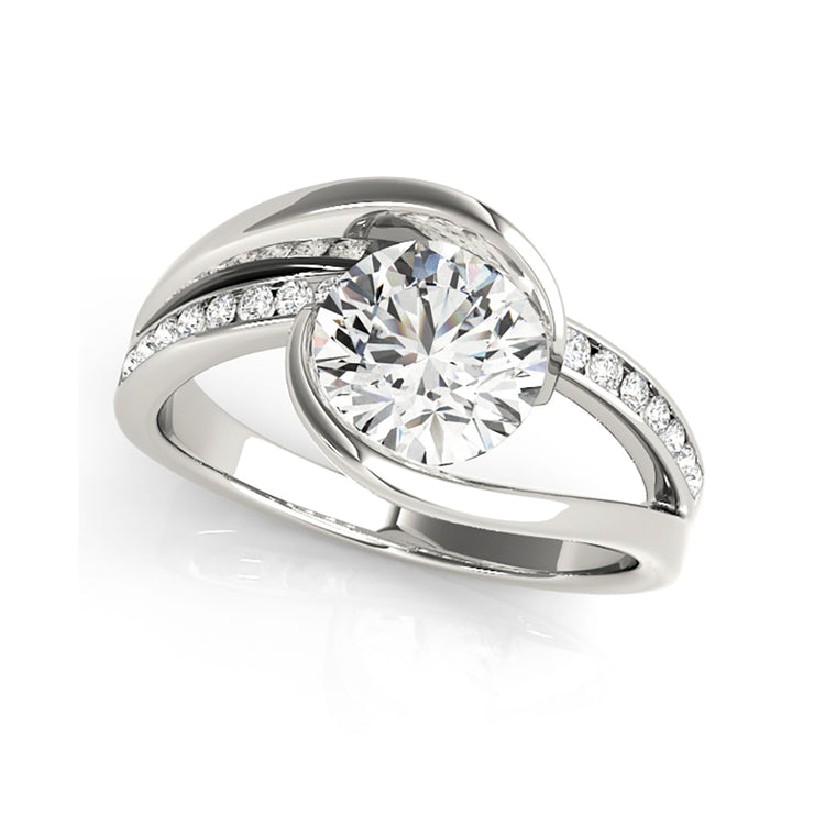 Round Brilliant Cut Bypass Diamond Engagement Ring(  0.69 CTW)