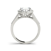 Oval Shape Halo Diamond Engagement Ring(  0.86 CTW)