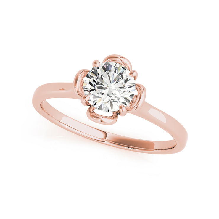 Petal Head Solitaire Diamond Engagement Ring(  0.5 CTW)