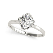 Petal Head Solitaire Diamond Engagement Ring(  0.5 CTW)