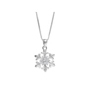 CR-P52444 - 10K White Gold Canadian Diamond Snowflake Pendant