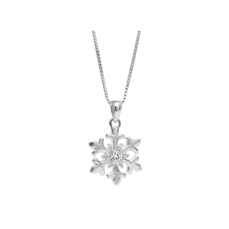 CR-P52444 - 10K White Gold Canadian Diamond Snowflake Pendant