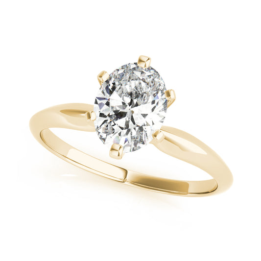 Traditional Classic Oval Cut Knife Edge Diamond Engagement Ring( 0.5 CTW)