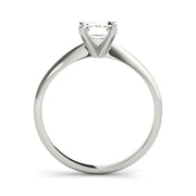 Tappered Shank Solitaire Emerald Cut Diamond Engagement Ring(  0.5 CTW)