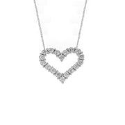 14K White Gold 1/10ctw Miracle Mark Heart Diamond Pendant
