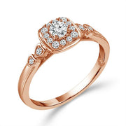 14k Rose Gold 0.40 Ct. Tw. Round Diamond Cushion Shaped Bridal Ring