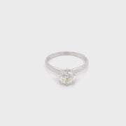 White Gold 6-Prong Solitaire Tapered Shank Setting
