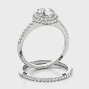 Round Halo With Side Diamond Engagement Ring(  0.71 CTW)