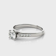 Round Brilliant Cut Diamond Reverse Tapered Shank Diamond Engagement Ring(  0.6 CTW)