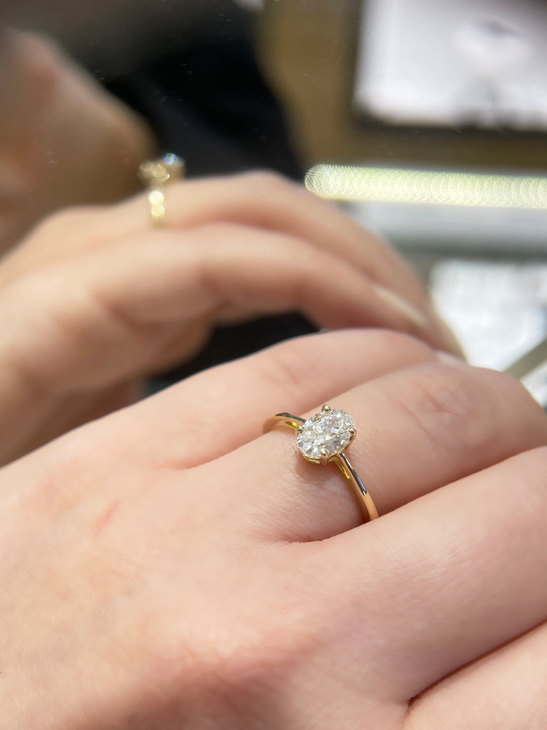 Low setting solitaire engagement ring outlet