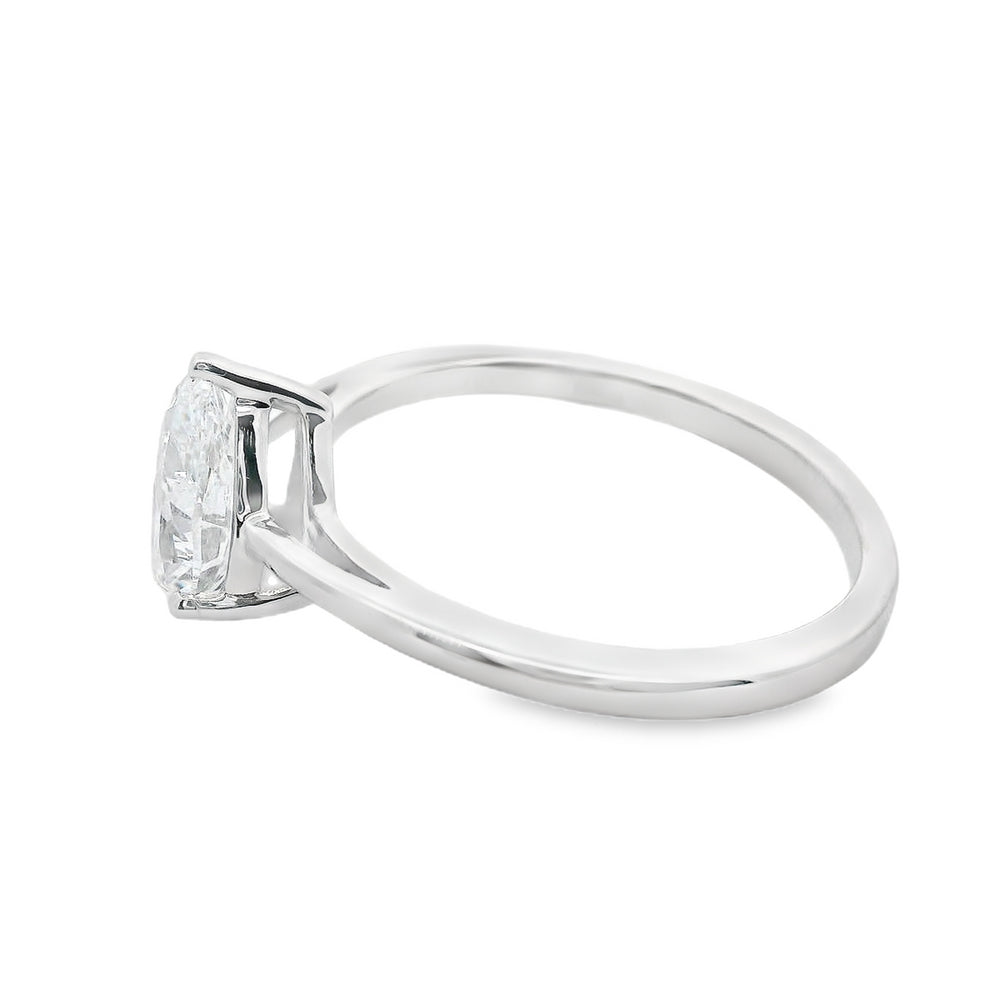 1ct Pear Shape Lab Grown Diamond Low Profile Solitaire Engagement ring Fame Diamonds 1.5ct
