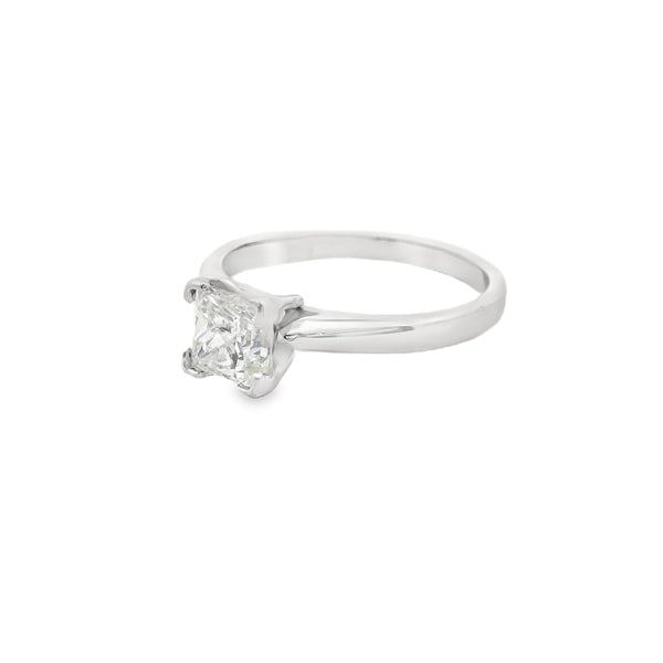 1.04ct Canadian Diamond Solitaire engagement ring set in four prong fish tail - angle view