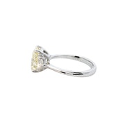 2.25ct Radiant Cut Fancy Yellow Lab-Diamond 14k Gold Three-stone Engagement Ring