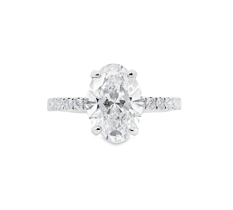 Cushion Cut Diamond Melody Baguette Equilibrium Ring