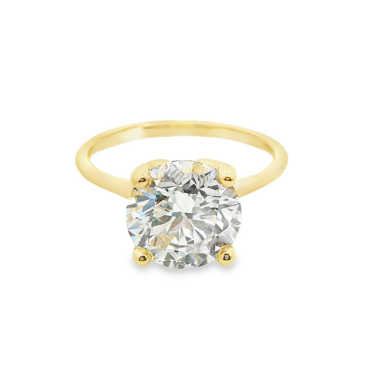 2.7ct-round-solitaire-lab-diamond-0.3ctw-natural-accent-diamonds-petal-design-engagement-ring-Fame-diamonds