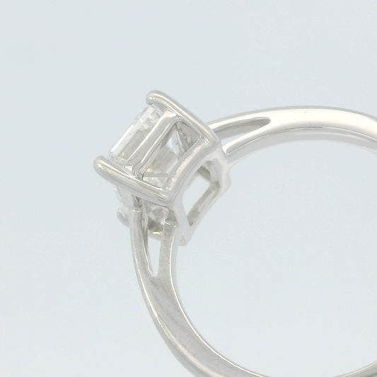 2.00ct Emerald Cut Lab-Grown Diamond Solitaire Ring, 14K White Gold