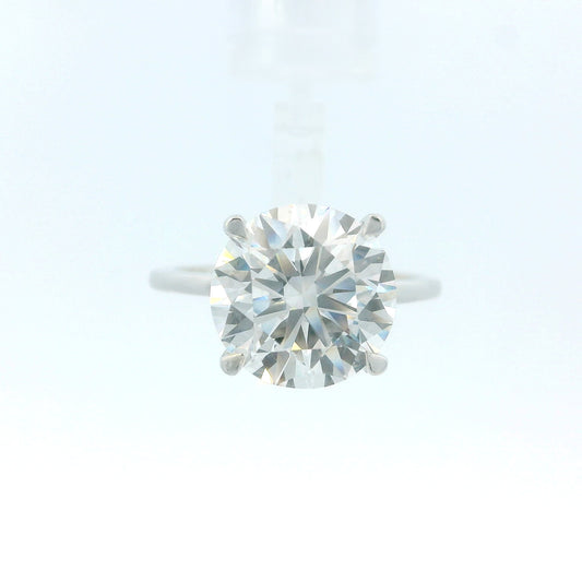 4.80ct Round Brilliant Diamond with Hidden Halo Ring, 14K White Gold