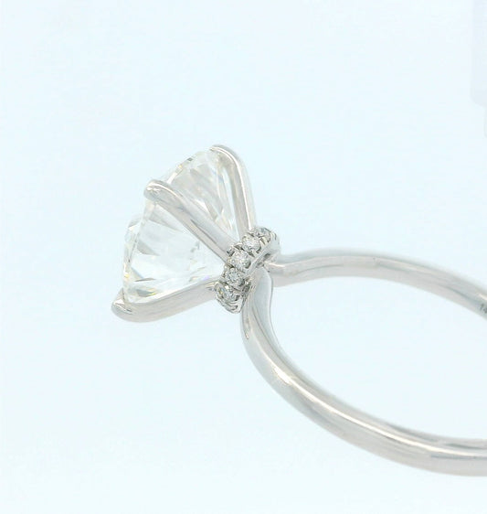 4.80ct Round Brilliant Diamond with Hidden Halo Ring, 14K White Gold