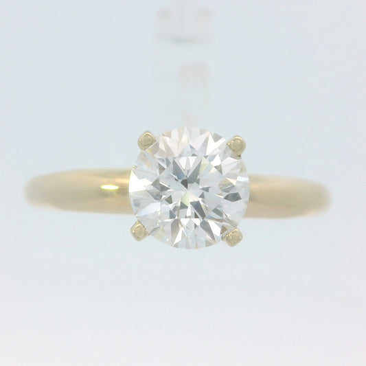 0.8ct Round Brilliant Lab-Grown Diamond 4-Prongs Ring, 14K Yellow Gold