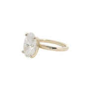 3 ct Classic Oval Brilliant Lab-Grown 18K Yellow Gold Solitaire Diamond Engagement Ring