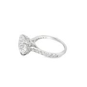 4ct Round lab-diamond engagement ring hidden halo side-diamonds 14k gold