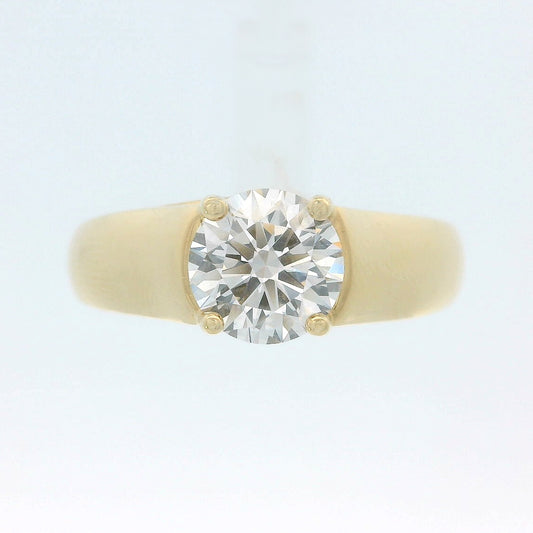 1.00ct Round Brilliant Lab Grown Diamond Lucida Solitaire Ring, 18K Yellow Gold