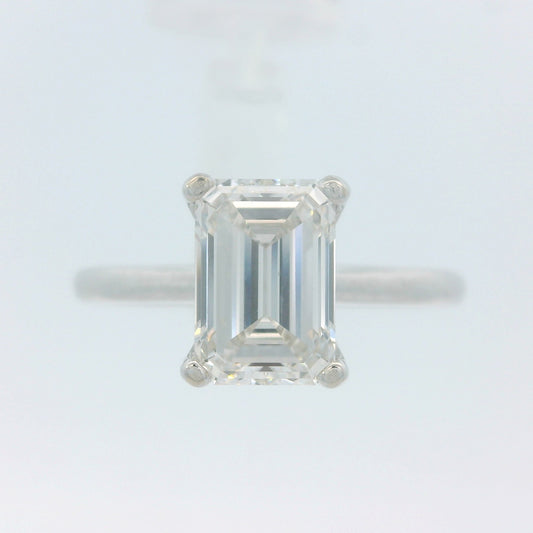 1.90ct Emerald Cut Diamond Verragio Ring, 14K White Gold