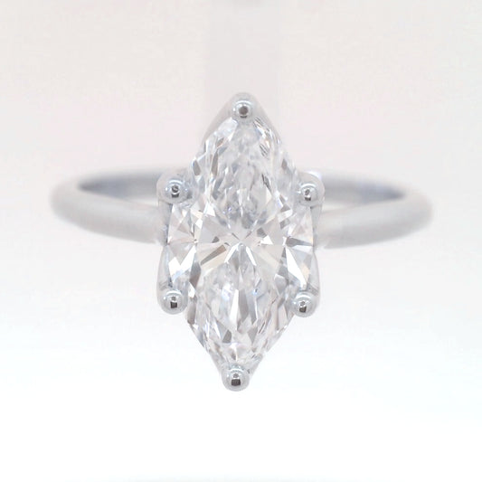1.35ct Marquise Brilliant Lab Grown Diamond Ring, 14K White Gold