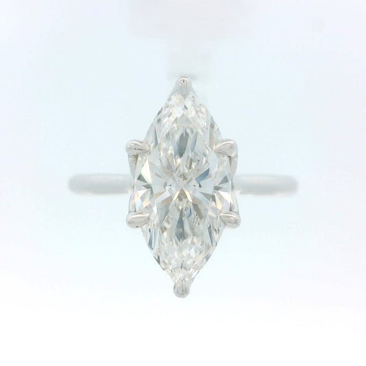 2.00ct Marquis Brilliant Lab Grown Diamond Petal Solitaire Ring, 14K Yellow Gold