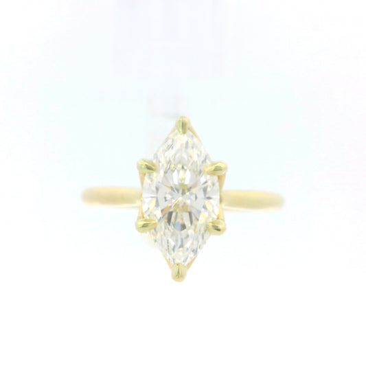1.50ct Marquise Brilliant Lab Grown Diamond Ring, 14K Yellow Gold