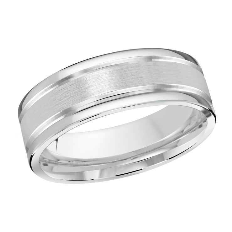 Men's Satin Finish With High Polish Wedding Band 7mm