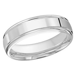 Polish 6mm white gold wedding ring