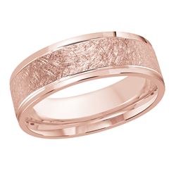 Elegant Scratch Finished 7mm white gold wedding ring