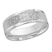 Elegant Scratch Finished 7mm white gold wedding ring