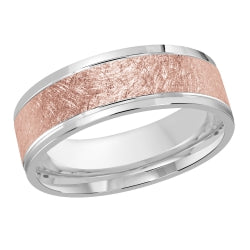 Elegant Scratch Finished 7mm white gold wedding ring