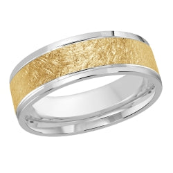 Elegant Scratch Finished 7mm white gold wedding ring