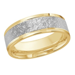 8mm Carved embellished migrain diamond cut wedding band