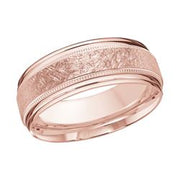 Milgrain and double grooved high polish edge wedding band
