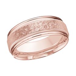 Milgrain and double grooved high polish edge wedding band
