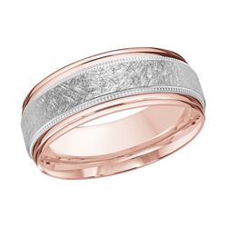 Milgrain and double grooved high polish edge wedding band