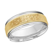 Milgrain and double grooved high polish edge wedding band