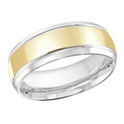 Classic 8mm slanted edges and grooves wedding ring