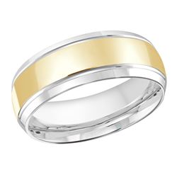Classic 8mm slanted edges and grooves wedding ring