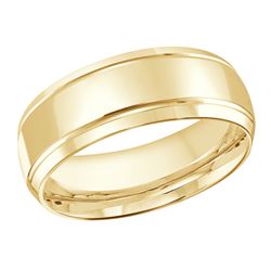 Classic 8mm slanted edges and grooves wedding ring