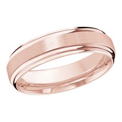 Striking double grooved edges with a high polish finish wedding band