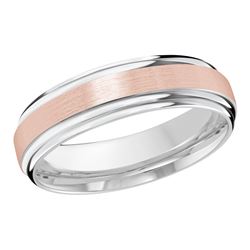 Striking double grooved edges with a high polish finish wedding band