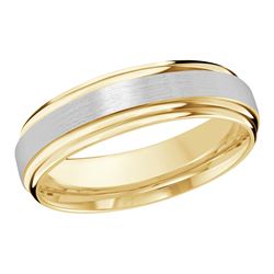 Striking double grooved edges with a high polish finish wedding band