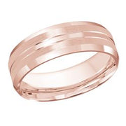 Two-toned Brushed and High Polished Combination Wedding Band