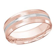 Two-toned Brushed and High Polished Combination Wedding Band